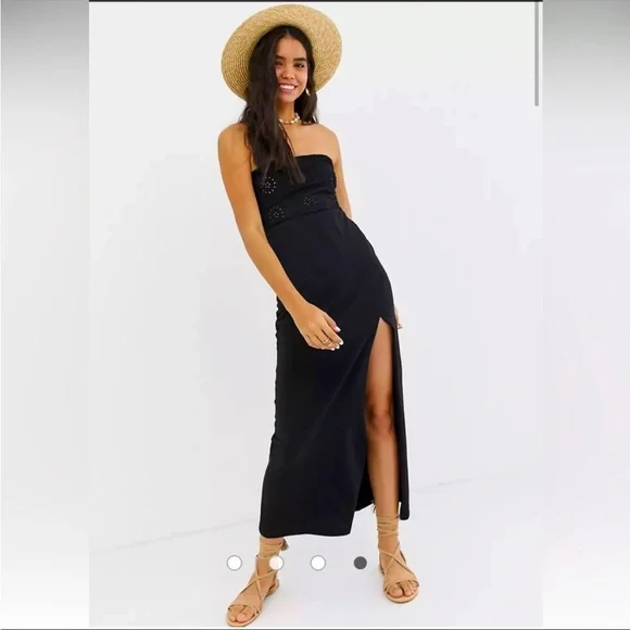 ASOS | Dresses | Asos Broderie Bandeau Top Black Maxi Dress | Poshmark ASOS | Dresses | Asos Broderie Bandeau Top Black Maxi Dress | Poshmark